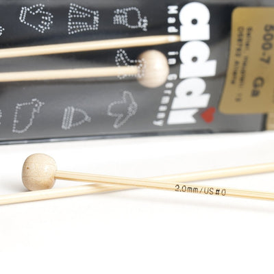 Agujas Addi de media (de una punta) de bambú 500-7