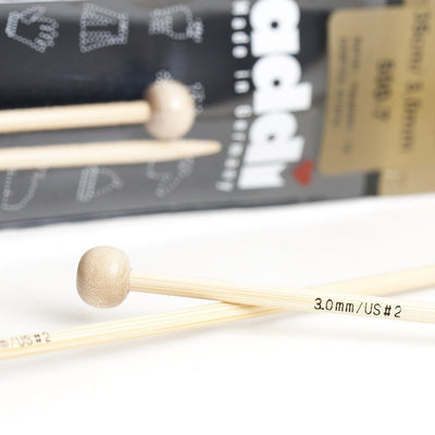 Agujas Addi de media (de una punta) de bambú 500-7