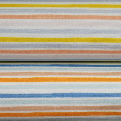 Tela estampada rayas multicolores