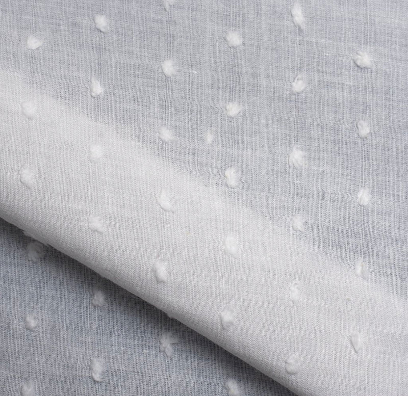 Tela Popelín Plumeti blanco