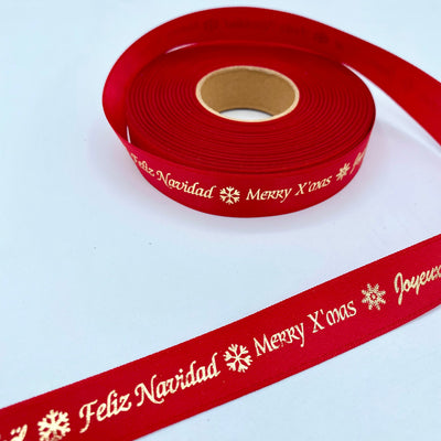 Cinta satén Feliz Navidad