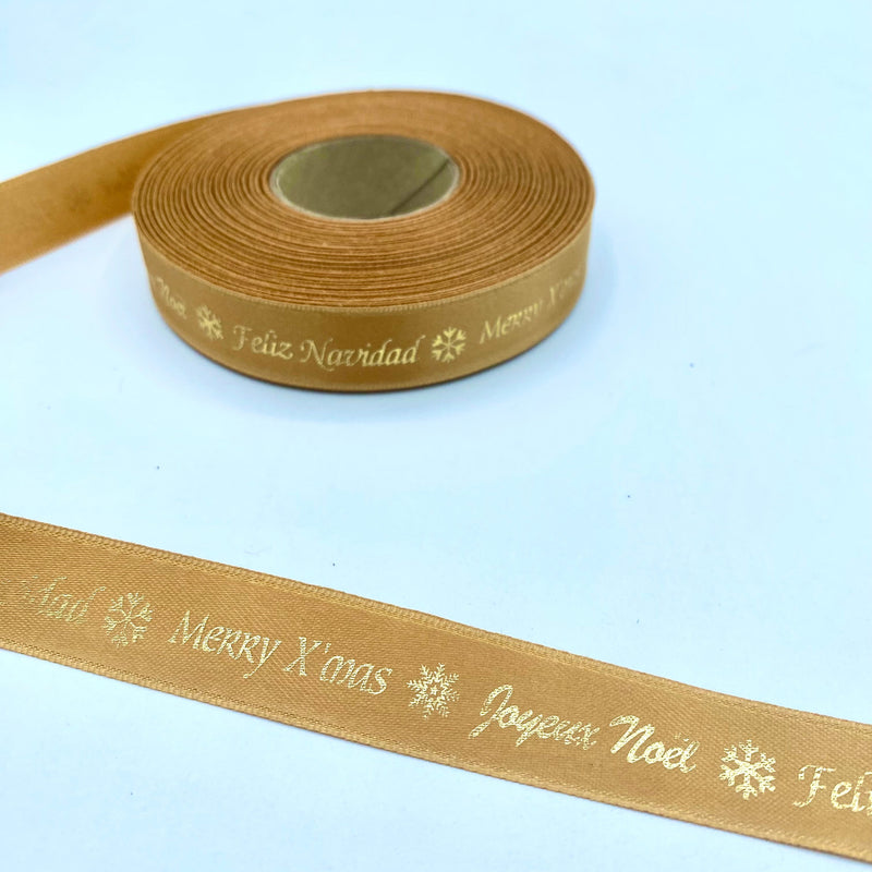 Cinta satén Feliz Navidad (25 MTR)
