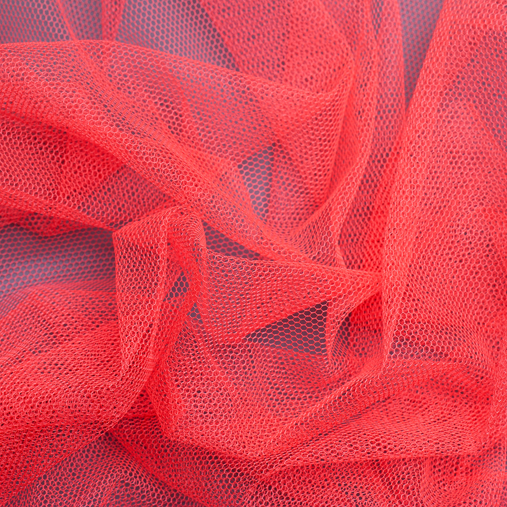 Tul liso MEDI rosa coral flúor (CM)