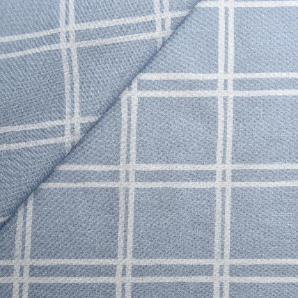 Tela estampada orgánica cuadros picnic color azul (CM) CERTIFICADO GOTS