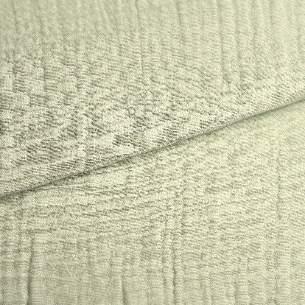 Tela doble gasa/muselina orgánica con efecto arrugado quartz (CM) CERTIFICADO GOTS