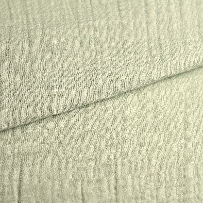 Tela doble gasa/muselina orgánica con efecto arrugado quartz (CM) CERTIFICADO GOTS