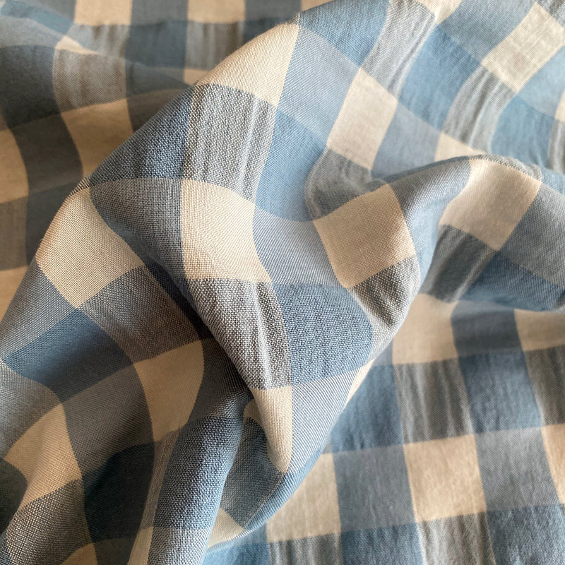 Tela vichy seersuker azul denim (cm) CERTIFICADO OEKO-TEX