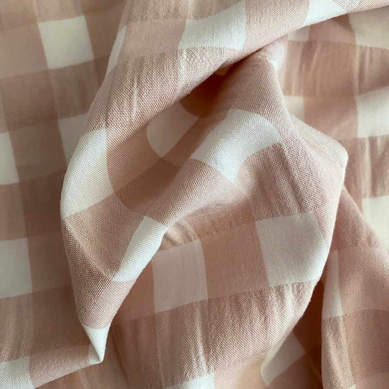 Tela vichy seersuker rosa maquillaje (cm) CERTIFICADO OEKO-TEX