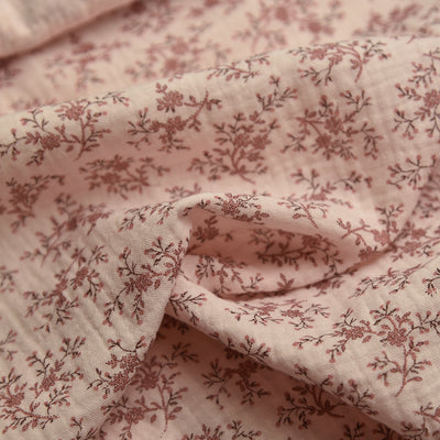 Tela doble gasa/muselina orgánica estampada flores (6 MTRS) CERTIFICADO GOTS