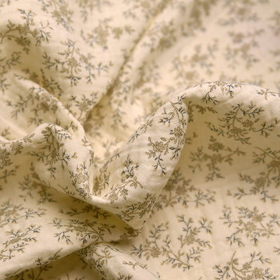 Tela doble gasa/muselina orgánica estampada flores (6 MTRS) CERTIFICADO GOTS