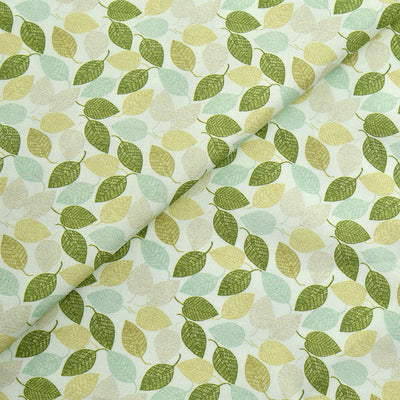 Tela 100% algodón estampada hojas (6 MTRS)