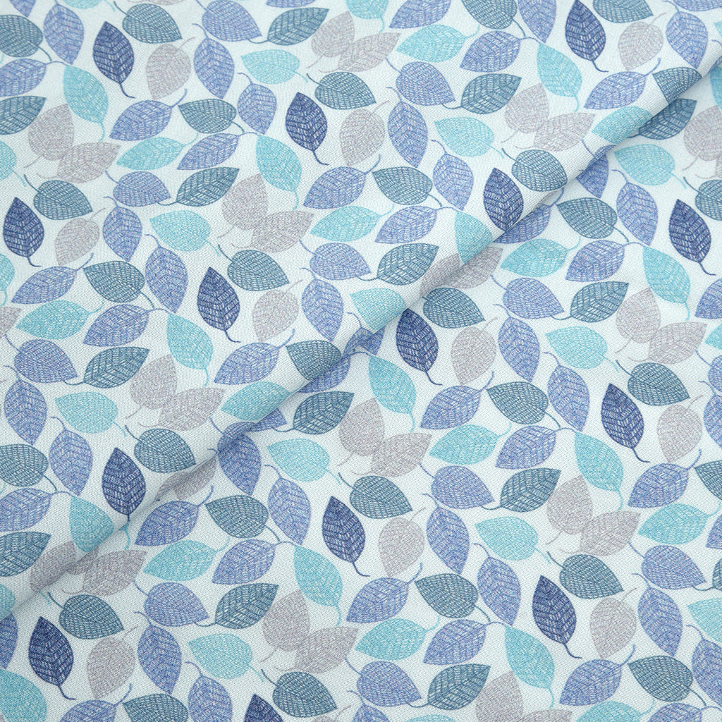 Tela 100% algodón estampada hojas (6 MTRS)