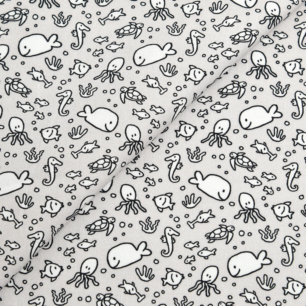 Tela 100% algodón estampado bajo el mar (6 MTRS)