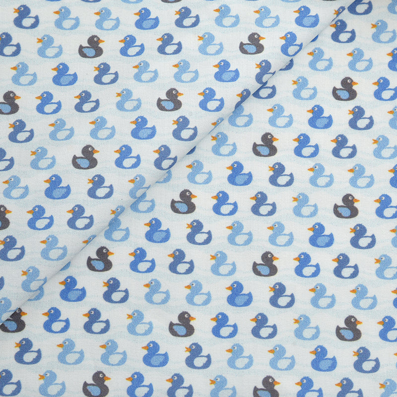 Tela 100% algodón estampado patitos azul (CM)