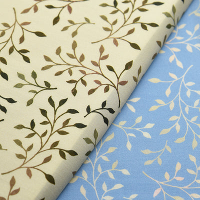 Tela 100% algodón estampado ramitas (6 MTRS)