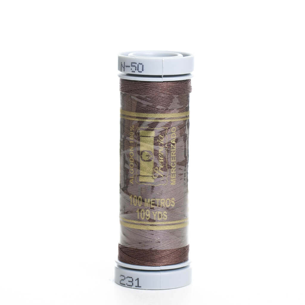 Hilo de coser 100% algodón colores (verde, ocre, marrón, beige, tostado, teja, gris, negro)