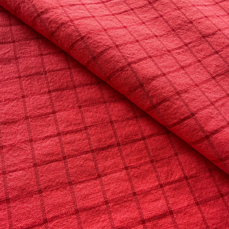 Tela 100% algodón cuadros rojos