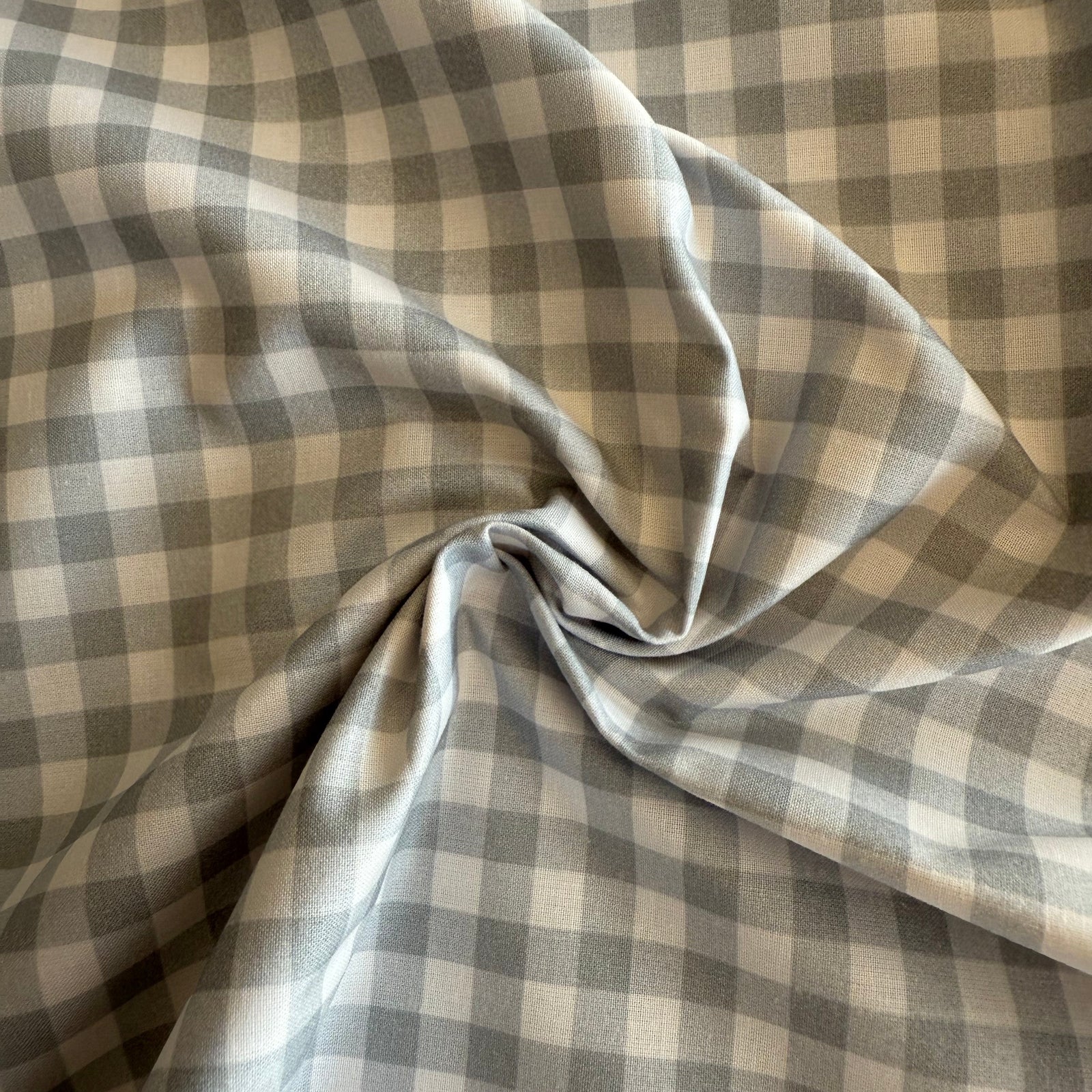 TELA VICHY ALGODON LYS GRIS (cuadro 8mm) GOTS