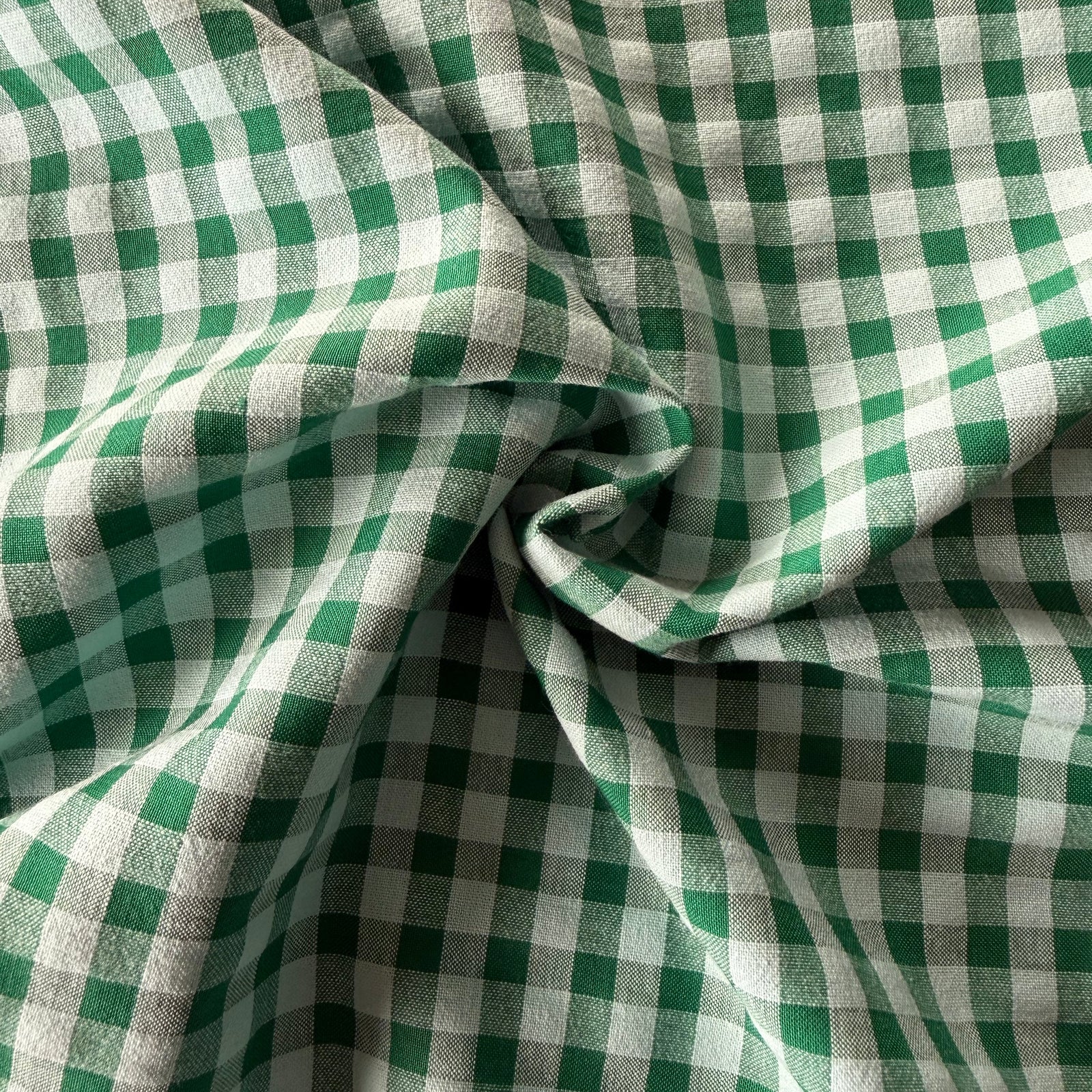 Tela 100% algodón cuadros vichy seersuker pequeño CERTIFICADO GOTS