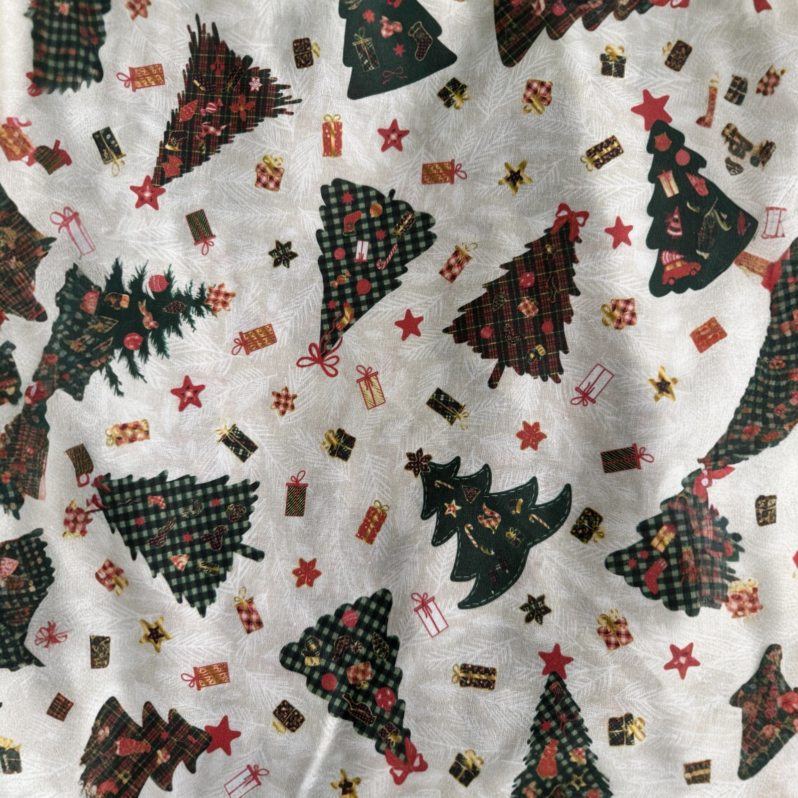 TELA NAVIDAD POPELÍN ALGODÓN ÁRBOLES