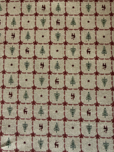 TELA NAVIDAD ALGODÓN ABETOS Y RENOS