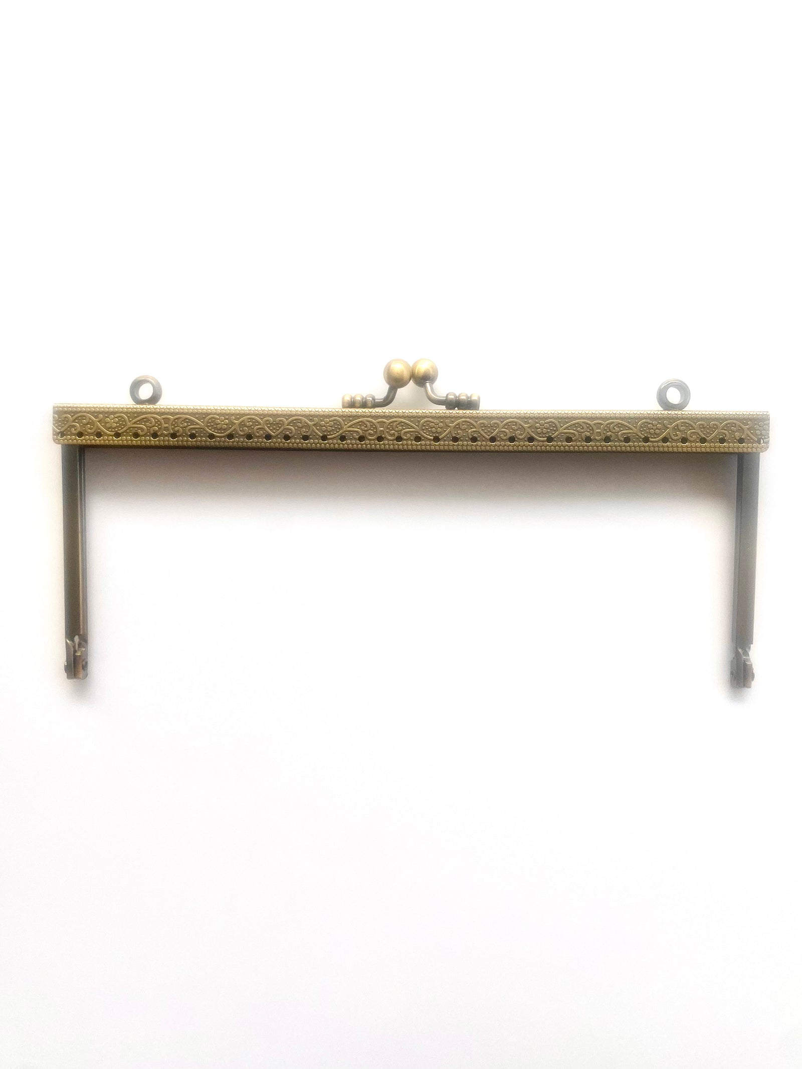 BOQUILLA METALICA PARA MONEDERO/BOLSO. ORO VIEJO. 19 CM