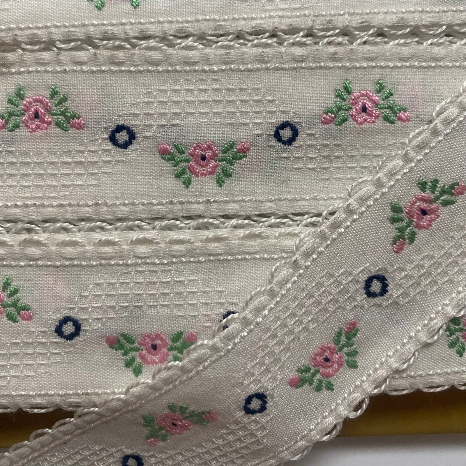 CUBRECOSTURAS VINTAGE FLORES ROSA ancho 35mm