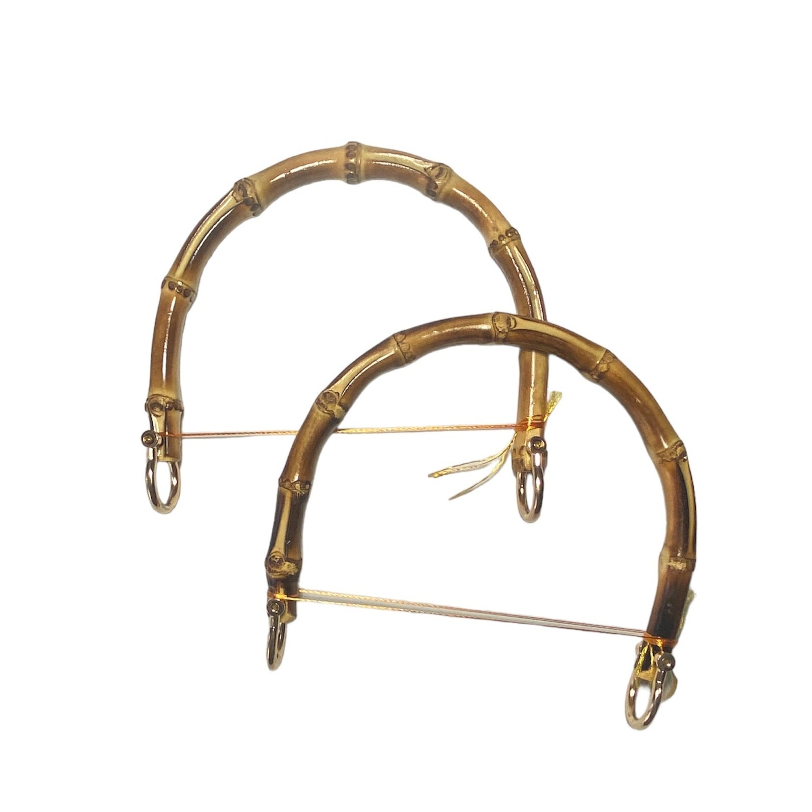 ASAS DE BAMBÚ PARA BOLSO. HERRAJES DORADOS