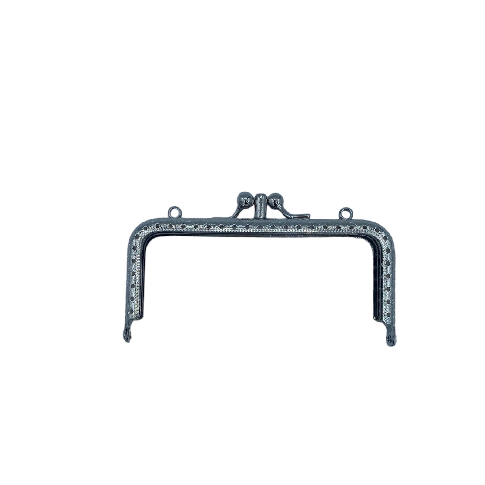 BOQUILLA METALICA PARA MONEDERO/BOLSO. DOBLE COMPARTIMENTO. PLATEADO. 12,5 CM