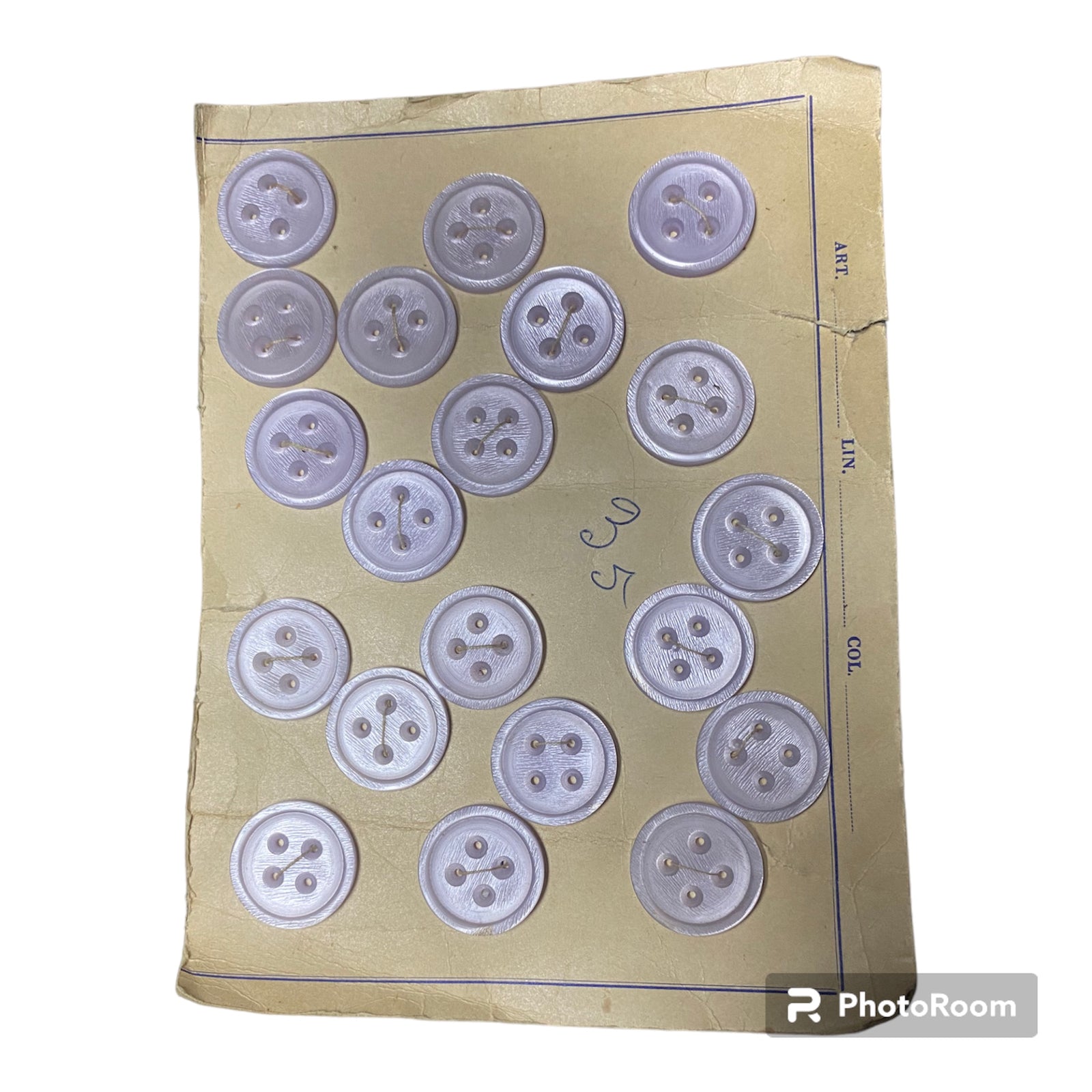 CARTÓN BOTONES PLÁSTICO COLOR MALVA CLARO