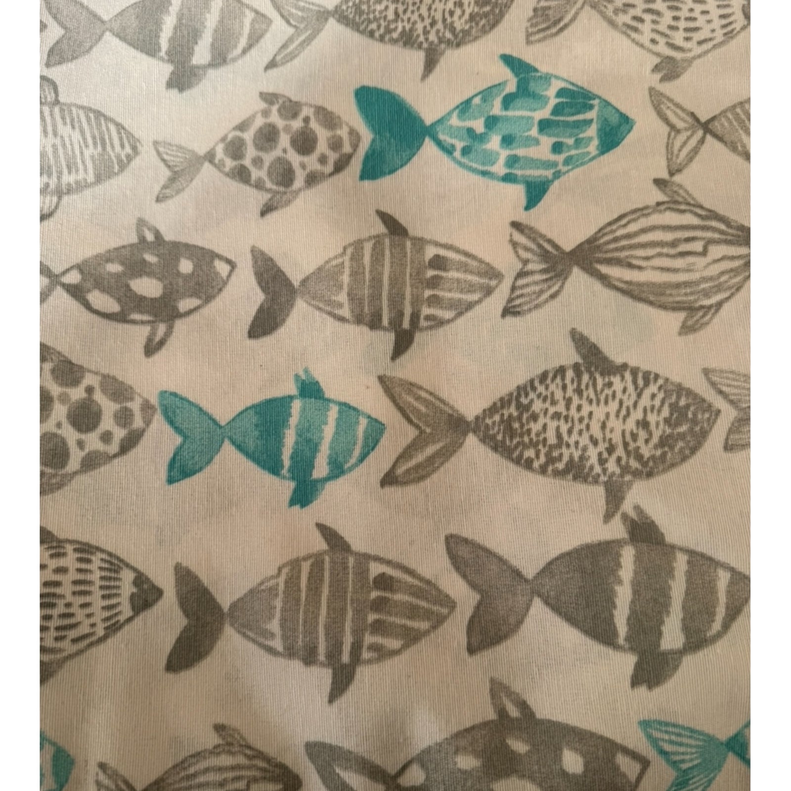 Loneta PECES AZUL Y GRIS