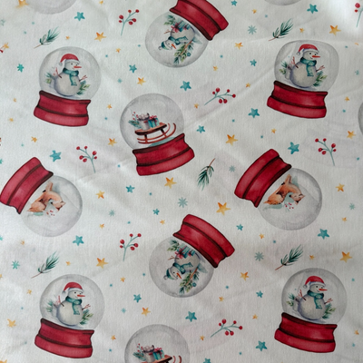 TELA NAVIDAD POPELIN ALGODON BOLAS DE NIEVE