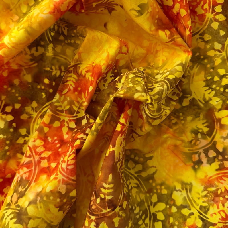Pack 3 fat quarters tela batik naranja verano