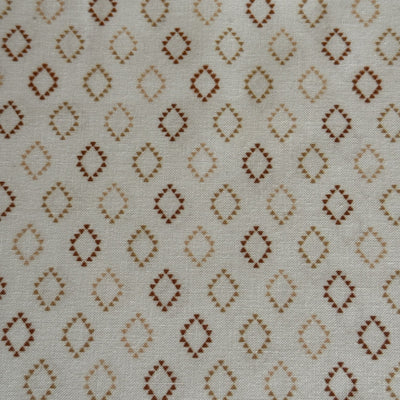 TELA POPELÍN ALGODÓN 100% ROMBO MARRON OEKO-TEX GOTS