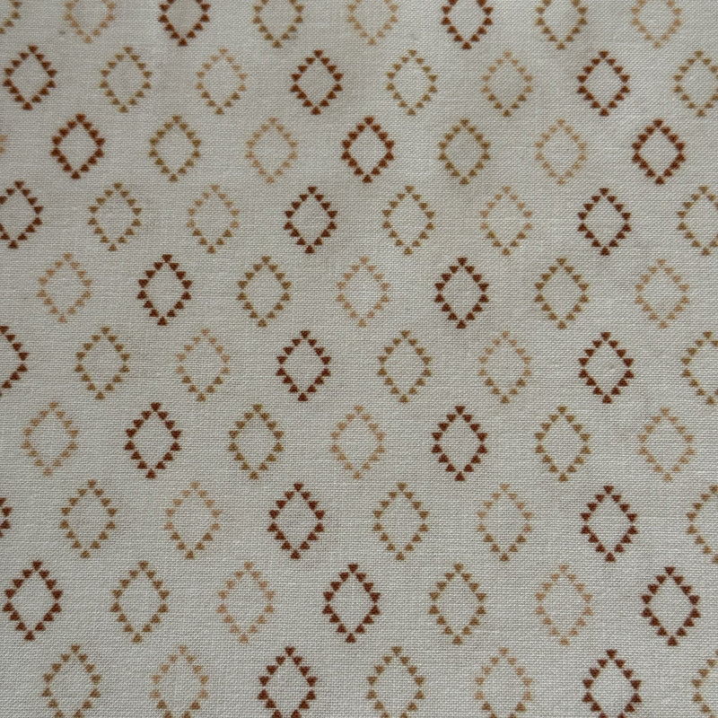 TELA POPELÍN ALGODÓN 100% ROMBO MARRON OEKO-TEX GOTS