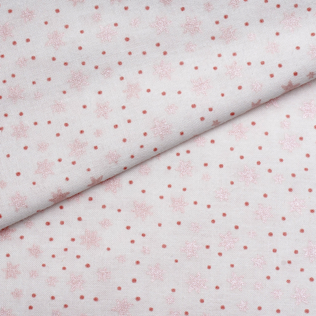 Tela estampada estrellas rosa (CM) ALGODÓN ORGÁNICO CERTIFICADO GOTS