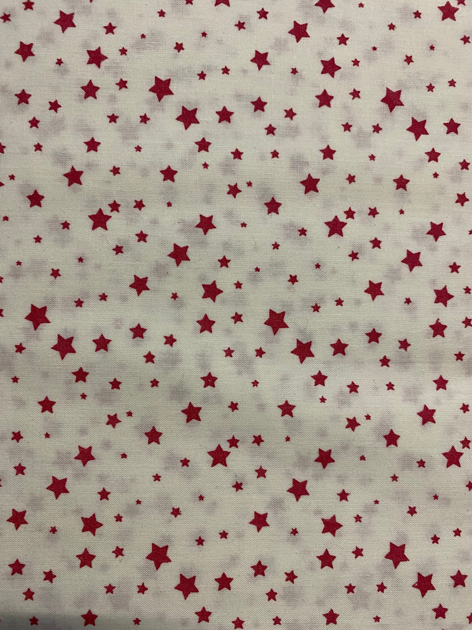 TELA POPELÍN ALGODÓN NAVIDAD ESTRELLITAS ROJAS