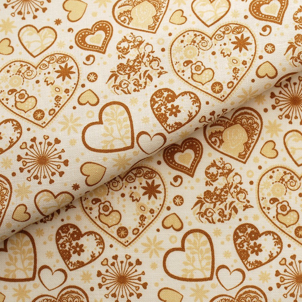 Tela estampada corazones corazones