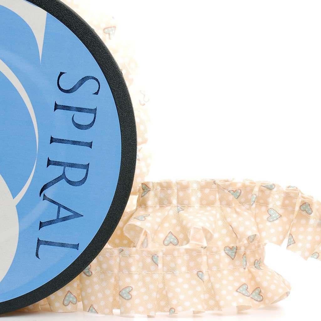 Cinta plisada corazones vintage