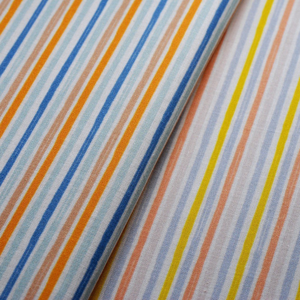 Tela estampada rayas multicolores