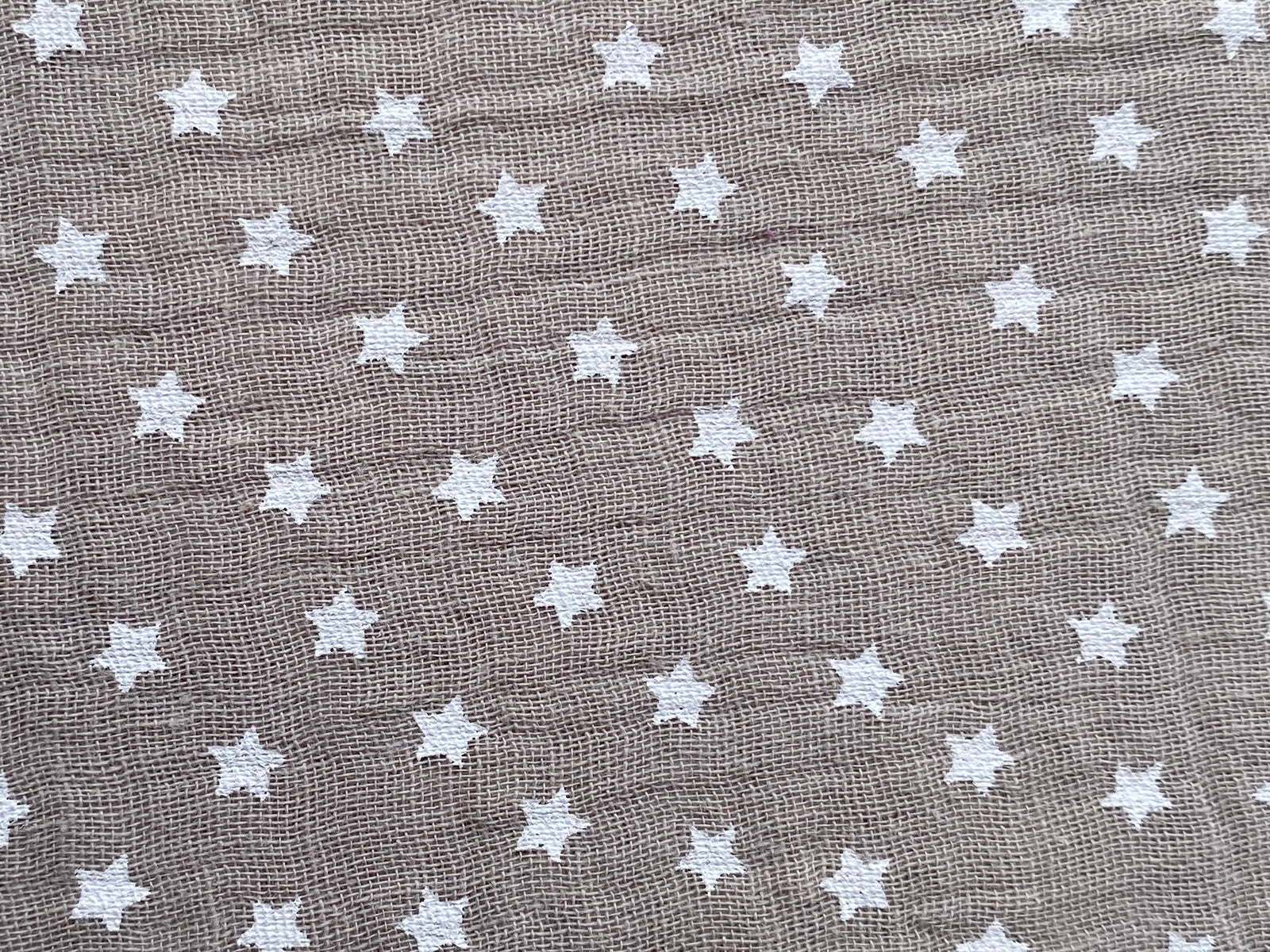 Tela doble gasa/muselina orgánica estampado estrellas Azul/Gris