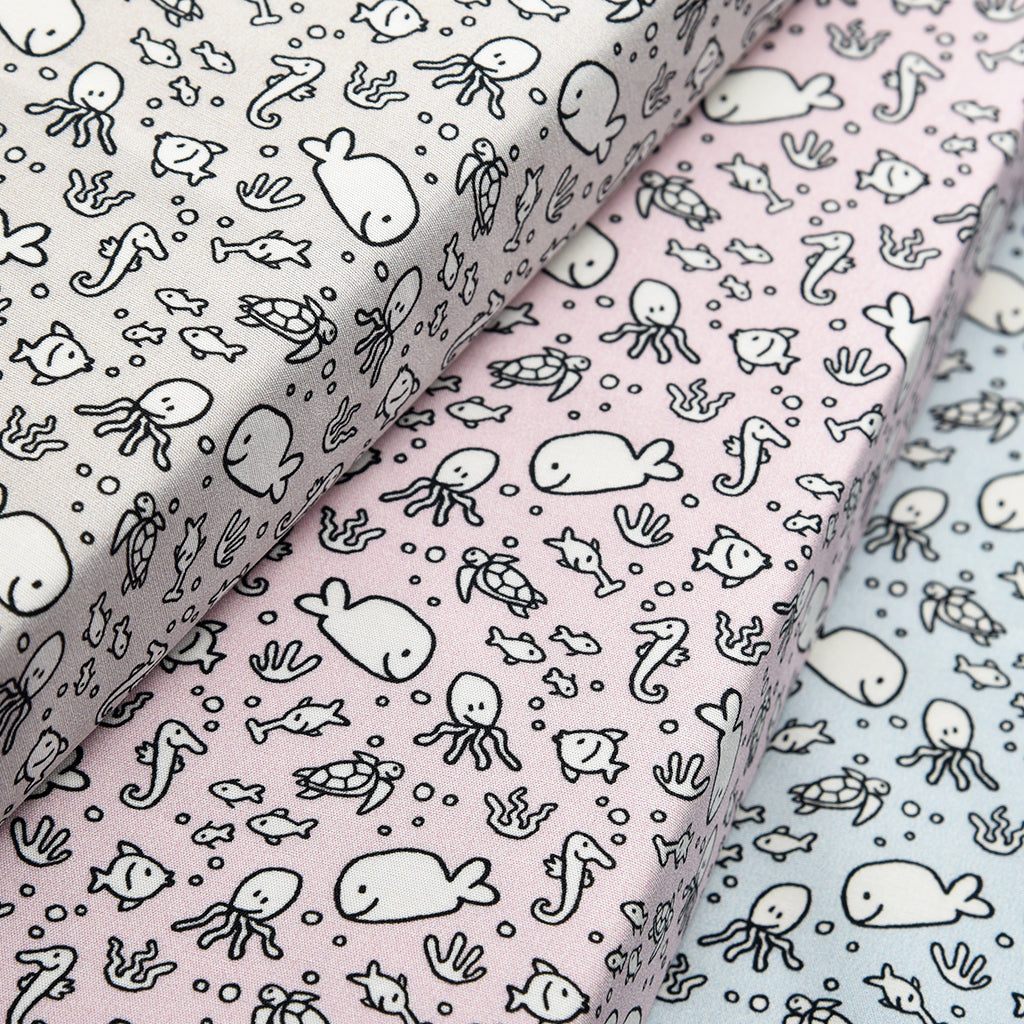 Tela 100% algodón estampado bajo el mar (6 MTRS)