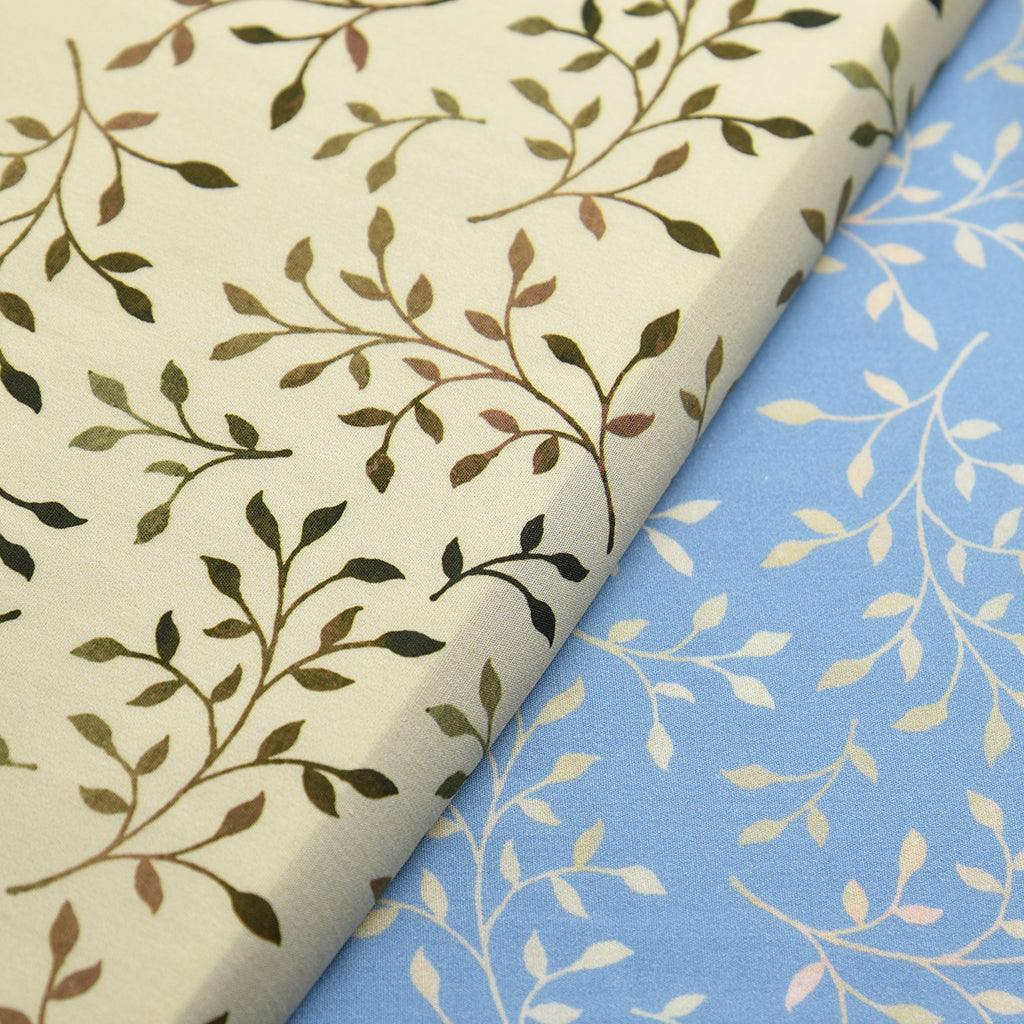 Tela 100% algodón estampado ramitas (6 MTRS)